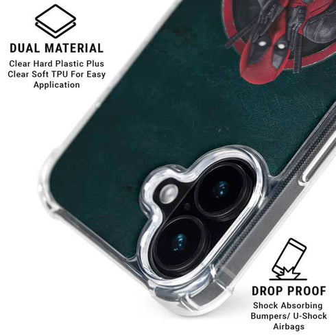 Marvel Deadpool Legacy Surprised Deadpool iPhone 16 Clear Case
